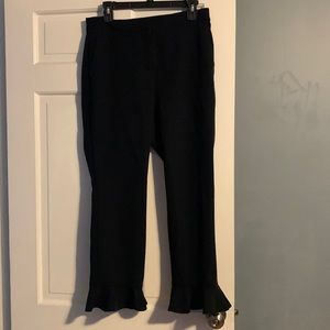Navy Express pants with ruffled bottom!